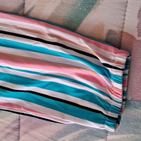 NWT,Adorable,Girl'sCold Shoulder,Pink,Blue,White,Striped, Jumpsuit🩷🤍💙 - Picture 9 of 11